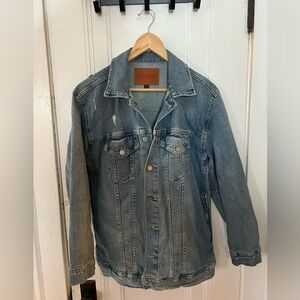 Lucky Brand Tomboy Trucker Jacket Womens Small Denim Distressed
